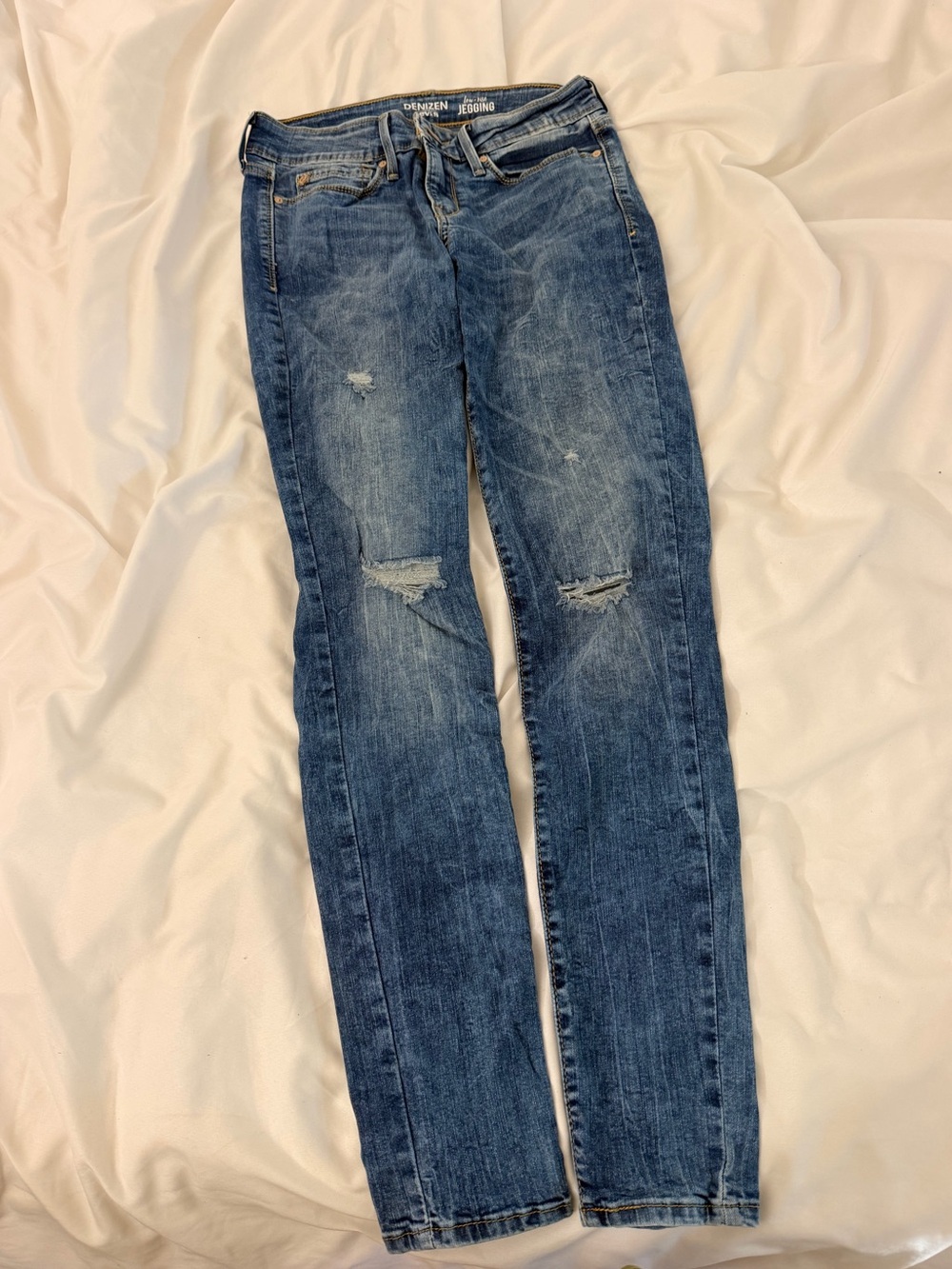 Denizen from Levi's Women's Medium Blue Skinny Distressed Jeans